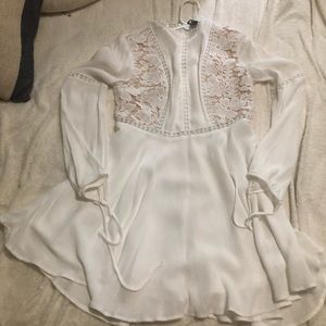 Lace white skater dress